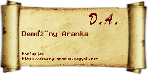 Demény Aranka névjegykártya