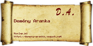 Demény Aranka névjegykártya