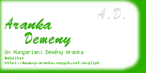 aranka demeny business card