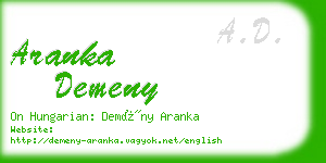 aranka demeny business card